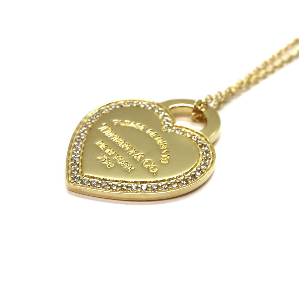 Tiffany Return to Tiffany Heart Diamond Necklace Gold Diamond - Picture 3 of 8
